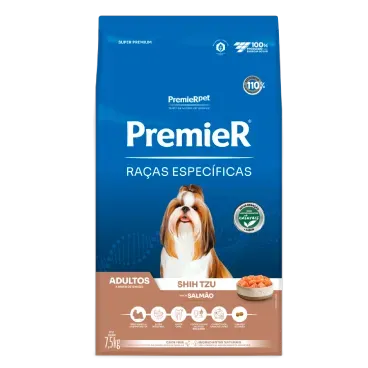 Racao Premier Racas Especificas Shih Tzu Adultos Salmao 7.5kg frente